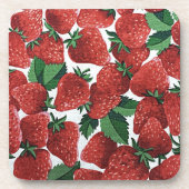 Erdbeeren und Creme Muster Getränkeuntersetzer (Vorderseite)