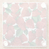 Erdbeeren und Creme Muster Glasuntersetzer (Rückseite)