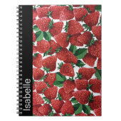 Erdbeeren und Creme Muster personalisiert Notizblock (Vorderseite)