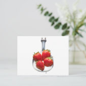 Erdbeeren und Creme Postkarte (Stehend Vorderseite)