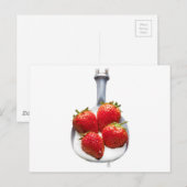 Erdbeeren und Creme Postkarte (Vorne/Hinten)