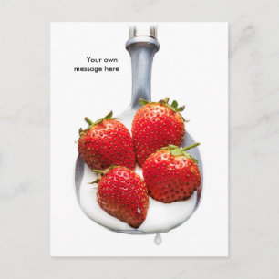 Erdbeeren und Creme Postkarte