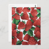 Erdbeeren und Creme Postkarte (Vorne/Hinten)