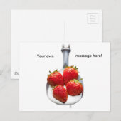 Erdbeeren und Creme Postkarte (Vorne/Hinten)