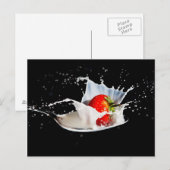 Erdbeeren und Creme Postkarte (Vorne/Hinten)