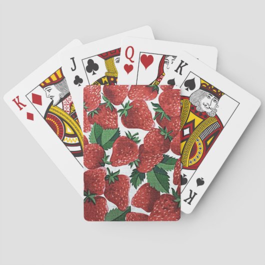 Erdbeeren und Creme Stoffmuster Spielkarten (Rückseite)