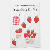 Erdbeeren und Creme Summer Red White Hübsch Geschirrtuch (Vertikal)