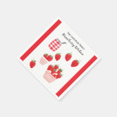 Erdbeeren und Creme Summer Red White Hübsch Serviette (Ecke)
