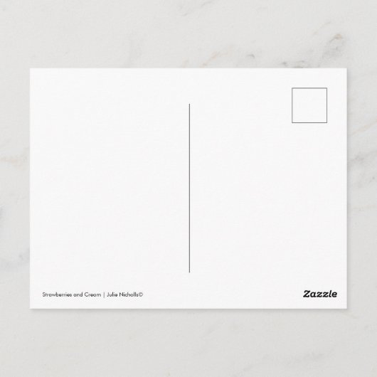 Erdbeeren und Cremefarben Postkarte (Rückseite)
