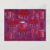 Erdbeeren und Cremefarben Postkarte (Vorderseite)