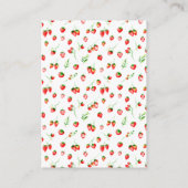 Erdbeeren und Daisies Baby Duwer Diaper Raffle Begleitkarte (Rückseite)