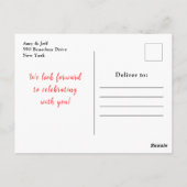 Erdbeeren und Daisies Babydusche Postkarte (Rückseite)