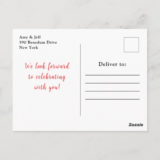 Erdbeeren und Daisies Babydusche Postkarte (Rückseite)