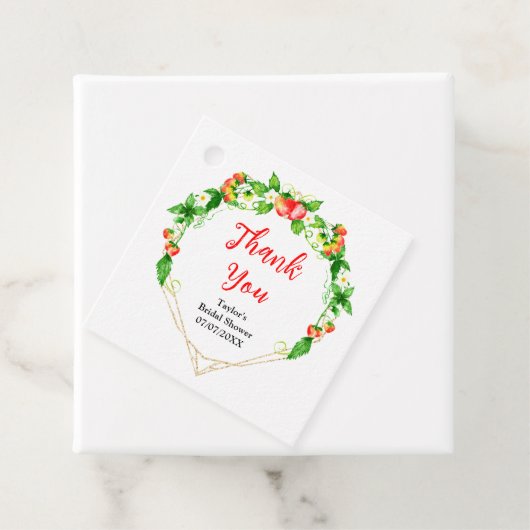 Erdbeeren und Daisies Brautparty Vielen Dank Geschenkanhänger (Beispiel)
