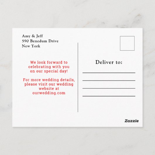 Erdbeeren und Daisies Wedding speichern das Datum Postkarte (Rückseite)