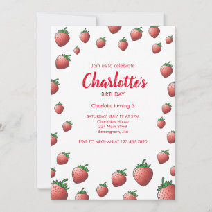Erdbeeren und Erdbeeren Einladung