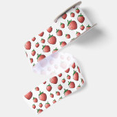 Erdbeeren und Erdbeeren Satinband (Rückseite)