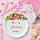 Erdbeeren und Gänseblümchen Geburtstag Pappteller (Party)
