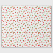 Erdbeeren und Gänseblümchen Muster Geschenkpapier (Flach)