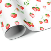 Erdbeeren und Gänseblümchen Muster Geschenkpapier (Rolleneckpunkt)