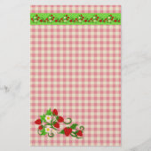 Erdbeeren und Gingham-Karo Sweet Briefpapier (Vorderseite)