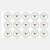 Erdbeeren und Gingham-Lebensmitteletiketten Etiketten (Blatt)