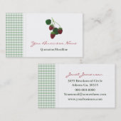 Erdbeeren- und Gingham-Visitenkarten Visitenkarte (Vorne/Hinten)