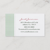 Erdbeeren- und Gingham-Visitenkarten Visitenkarte (Rückseite)