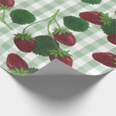 Erdbeeren und Gingham Wrapping Paper Geschenkpapier (Ecke)