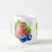 Erdbeeren und Heidelbeeren Kaffeetasse (Vorderseite Links)