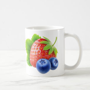 Erdbeeren und Heidelbeeren Kaffeetasse