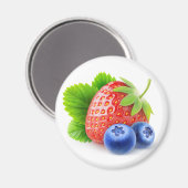 Erdbeeren und Heidelbeeren Magnet (Vorderseite/Rückseite)