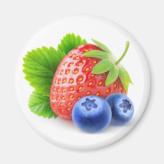 Erdbeeren und Heidelbeeren Magnet (Vorne)