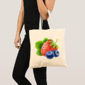 Erdbeeren und Heidelbeeren Tragetasche (Vorderseite (Produkt))