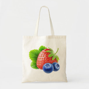 Erdbeeren und Heidelbeeren Tragetasche