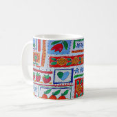 Erdbeeren und Herz-Tasse Kaffeetasse (Vorderseite Links)
