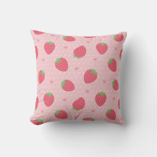 Erdbeeren und Herzmuster, Girls Room Decke Kissen