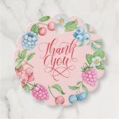 Erdbeeren und Himbeeren Geburtstag Rosa Rosa Geschenkanhänger (Vorderseite)