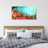 Erdbeeren und Hühner Leinwanddruck (Insitu (Schlafzimmer))