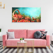 Erdbeeren und Hühner Leinwanddruck (Insitu (Wohnzimmer))