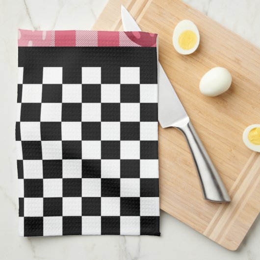 Erdbeeren und Karton Geschirrtuch (Viertel Falte)