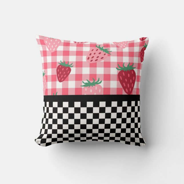 Erdbeeren und Karton Kissen (Vorderseite)