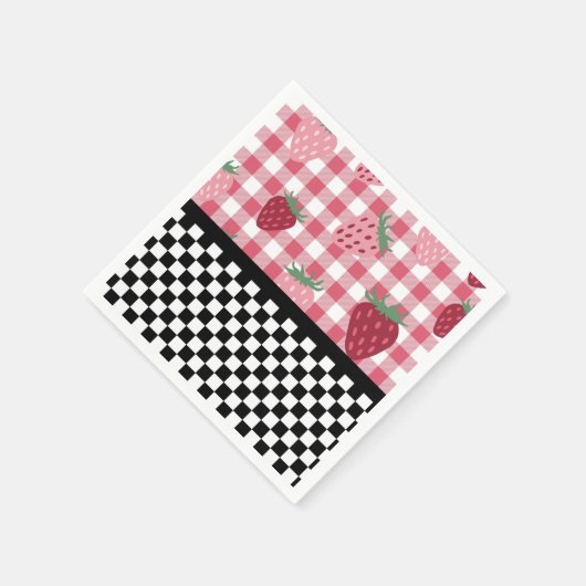 Erdbeeren und Karton Serviette (Ecke)