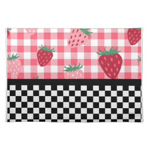 Erdbeeren und Karton Stofftischset