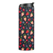Erdbeeren und Kirschen auf dunklem Hintergrund Thermosbecher (Nach links gedreht)