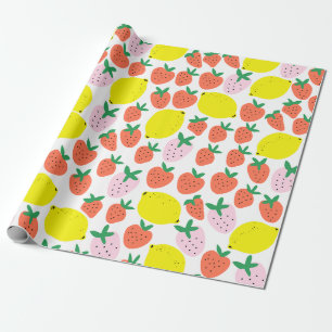 Erdbeeren und Lemon Wrapping Paper Geschenkpapier