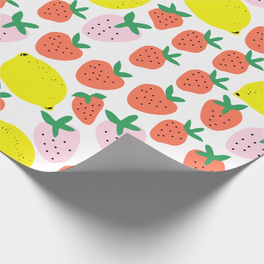 Erdbeeren und Lemon Wrapping Paper Geschenkpapier (Ecke)
