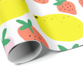 Erdbeeren und Lemon Wrapping Paper Geschenkpapier (Rolleneckpunkt)