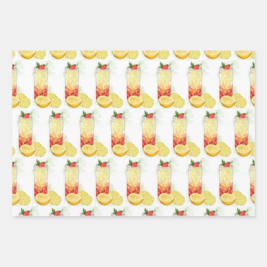 Erdbeeren und Lemon Wrapping Paper Geschenkpapier Set (Vorderseite 3)