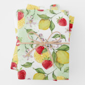 Erdbeeren und Lemon Wrapping Paper Geschenkpapier Set (Beispiel)